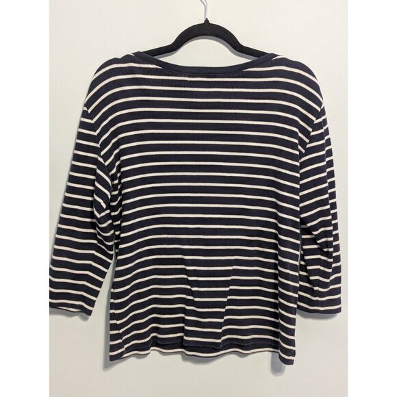 Ralph Lauren Women 3/4 Sleeve Boat Neck Size XL Cotton Casual Shirt Snap buttons - Picture 5 of 5